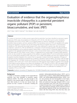 Evaluation of evidence that the organophosphorus insecticide