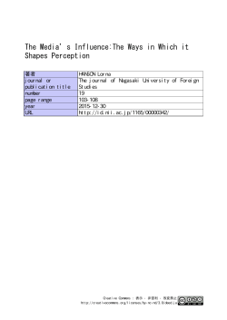 The Media`s Influence:The Ways in Which it