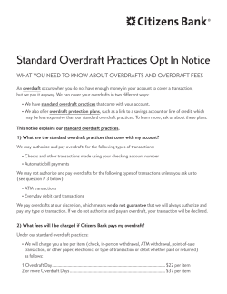 Standard Overdraft Practices Opt In Notice