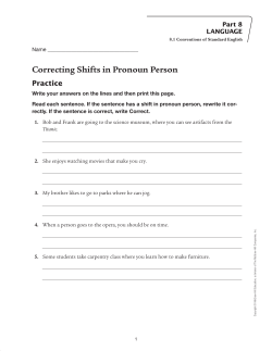 Correcting Shifts in Pronoun Person - Macmillan/McGraw-Hill