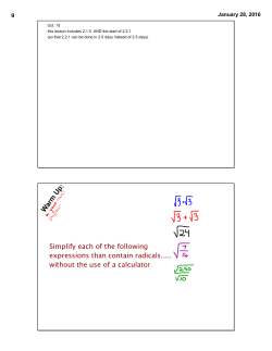 Simplify each of the following expressions than contain radicals
