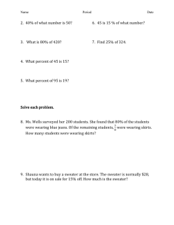 2. 40% of what number is 50? 3. What is 80% of 420? 4. What