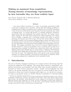 Making an argument from acquisition: Testing theories of knowledge