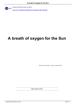 A breath of oxygen for the Sun