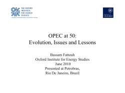 OPEC at 50: Evolution, Issues and Lessons