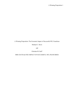 A Winning Proposition 1 A Winning Proposition: The Economic