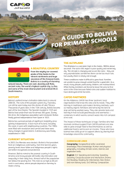 Bolivia country guide for primary schools