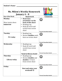doubles + 1 - Clover School District