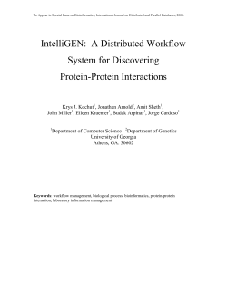IntelliGEN: A Distributed Workflow System for Discovering Protein
