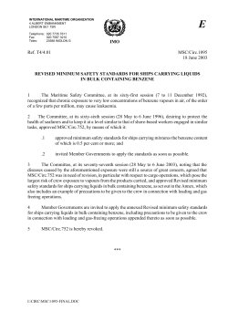 IMO Ref. T4/4.01 MSC/Circ.1095 18 June 2003 REVISED MINIMUM