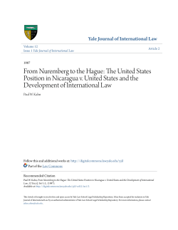 The United States Position in Nicaragua v. United States and the