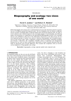 Biogeography and ecology: two views of one world