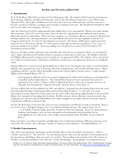 Du Bois and The Souls of Black Folk
