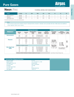 Neon (Ne) Pure Gases - Airgas Catalog Selector