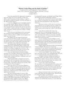 Martin Luther King and the Spirit of Jubilee
