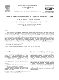 Effective thermal conductivity of common geometric shapes