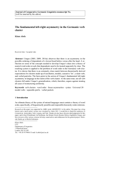 The fundamental left-right asymmetry in the Germanic verb cluster