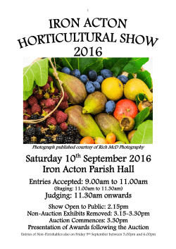 Saturday 10 September 2016 Iron Acton Parish Hall