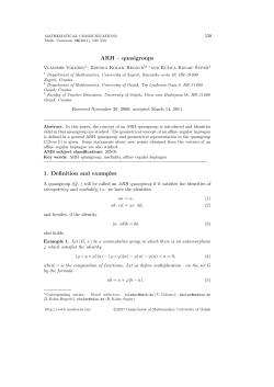 ARH &ndash; quasigroups 1. Definition and examples
