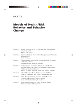 Models of Health/Risk Behavior and Behavior Change