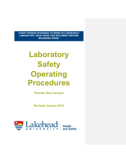 Laboratory Safety Operating Procedures