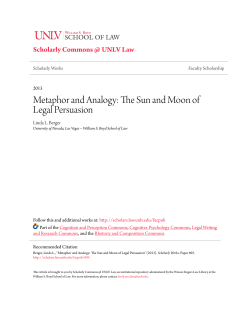 Metaphor and Analogy: The Sun and Moon of Legal Persuasion