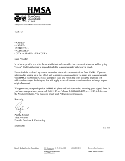 Provider Agreement Cover Letter - Electronic Communications