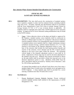 852--Sanitary Sewer Manholes