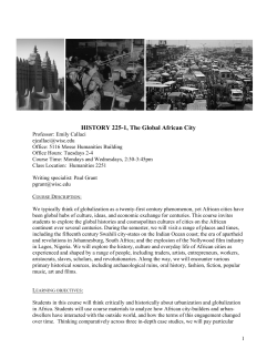 HISTORY 225-1, The Global African City