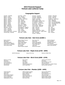 Annual Mtg Materials 2 of 2 - Fortune Lake Lutheran Camp