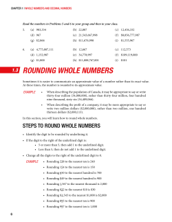 ROUNDING WHOLE NUMBERS