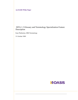 DITA 1.2 Glossary and Terminology Specialization Feature