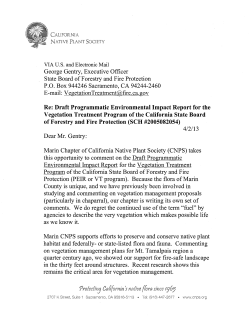 Marin CNPS comments on Cal Fire DPEIR for