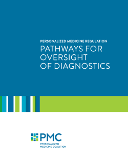 Pathways for oversight of Diagnostics