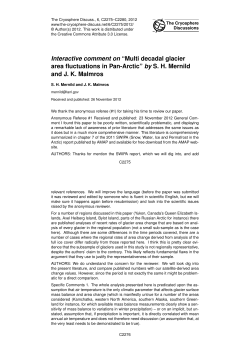 Interactive comment on &ldquo;Multi decadal glacier area fluctuations in