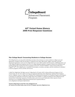 AP 2006 US History FRQ - AP Central