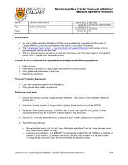 Compressed Gas Cylinder Regulator Installation Standard