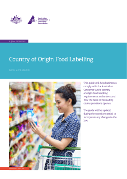Country of Origin Food Labelling