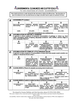 Survey Environmental Cleanliness and Clutter Scale