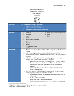 Spanish 1 Lesson Plan What`s in Your Backpack?1