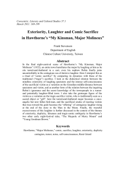 Exteriority, Laughter and Comic Sacrifice in Hawthorne`s &ldquo;My