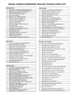 School Supplies - Rachel Carson PTSA