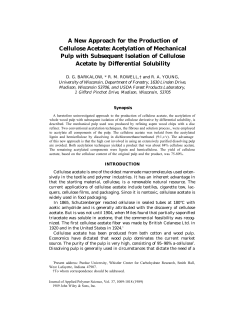 A New approach for the Production of Cellulose acetate: acetylation