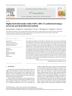 Highly hydrothermally stable FePO4&ndash;SBA-15 synthesized