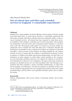Out of school time activities and extended services in England: A