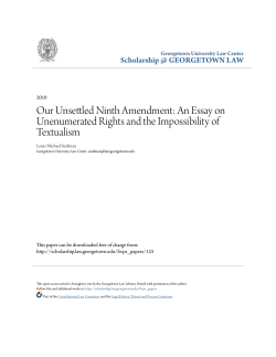 Our Unsettled Ninth Amendment - Scholarship @ GEORGETOWN