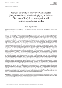 Full text - Biodiversity: Research and Conservation