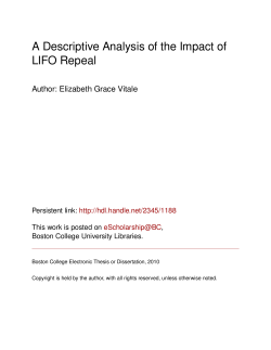 A Descriptive Analysis of the Impact of LIFO Repeal