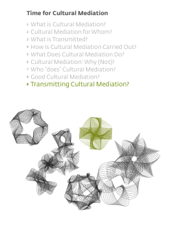 9 Transmitting Cultural Mediation?