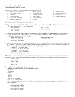 Grammar Exit Test Study Guide